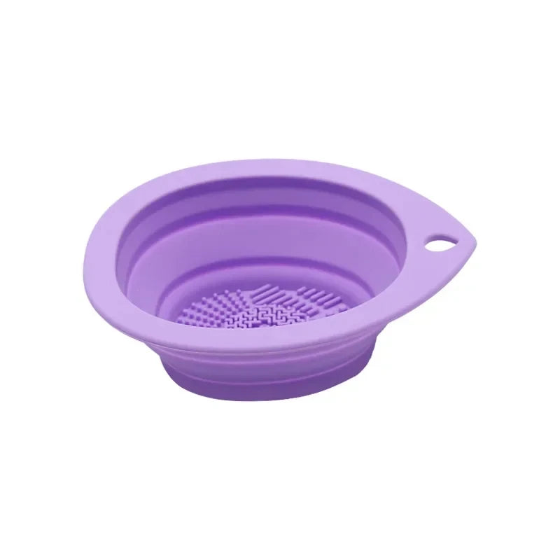 1PC Silicone Washing Bowl Makeup Brush Cleaning Box Make-up Egg Drying Tool Set Powder Puff Washer Sponge Storage Artifact