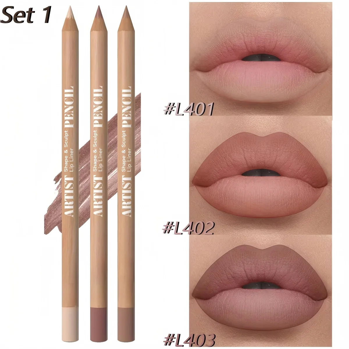 3Pcs Long-Lasting Velvet Lip Liner Matte Lipstick Waterproof  Perfect Gift for Valentine's Day, Lip Liner Set