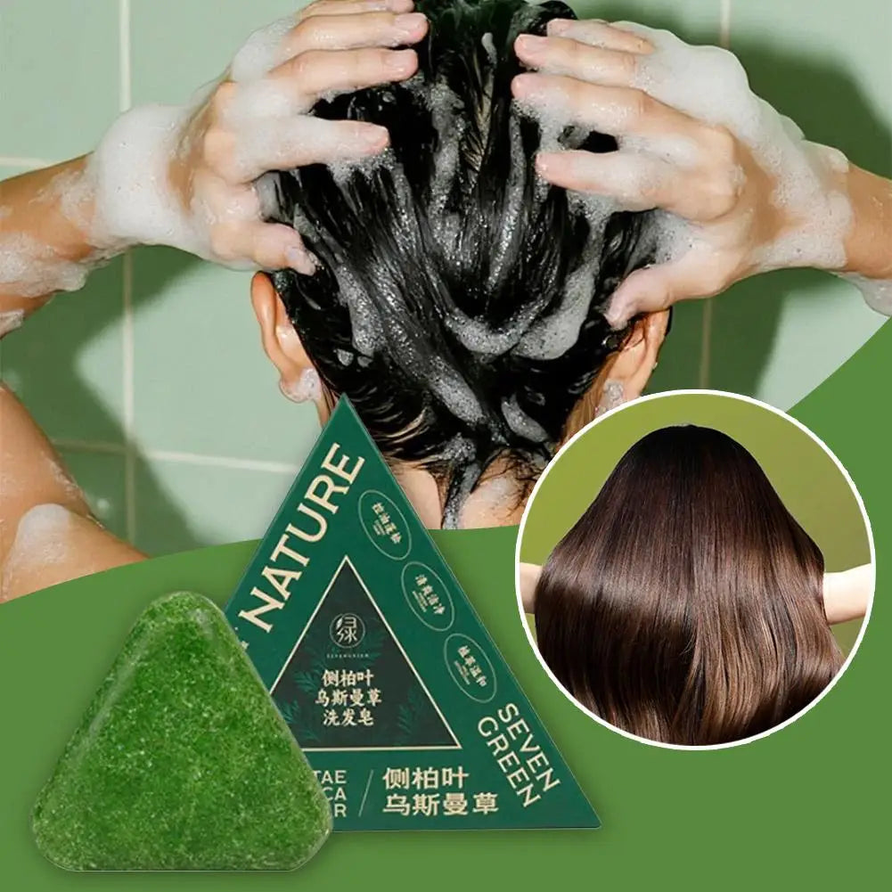 1/3/5/10PCS-120g Organic Usman Grass Herbal Solid Hair Soap Mild Formula Hair Care Multiflorum Handmade Shampoo Bar