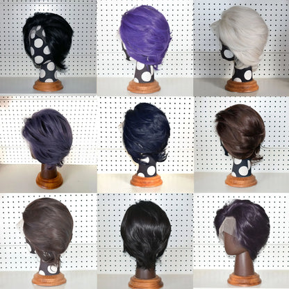 613 Blonde Short Bob Straight Wig for Man 8 Inch 13*4 Synthetic Lace Wigs 150% Density with Heat Resistant Fiber Hair Wig