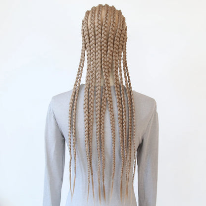 Black Braided Wigs Synthetic Full Lace Wig Glueless Full Lace Synthetic Wig Heat Resistant Fiber Wig for Women Daily Wear