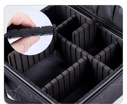 New PU Leather Cosmetic Bag For Women Professional Makeup Case Travel Toiletry Makeup Bag Beauty Nail ToolBox Make Up Handbag