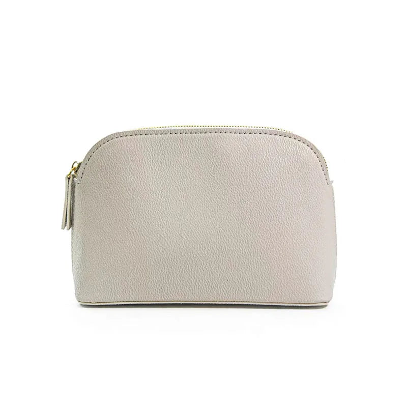 Customized Letters PU Leather Cosmetic Storage Bag Classic Simple Atmosphere Solid Color Make Up Bag Advanced Zipper Wash Bag