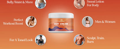 Hot Firming Lotion Sweat Enhancer - Skin Tightening Cream for Stomach Fat and Cellulite - Sweat Cream for Pre and Post Workout