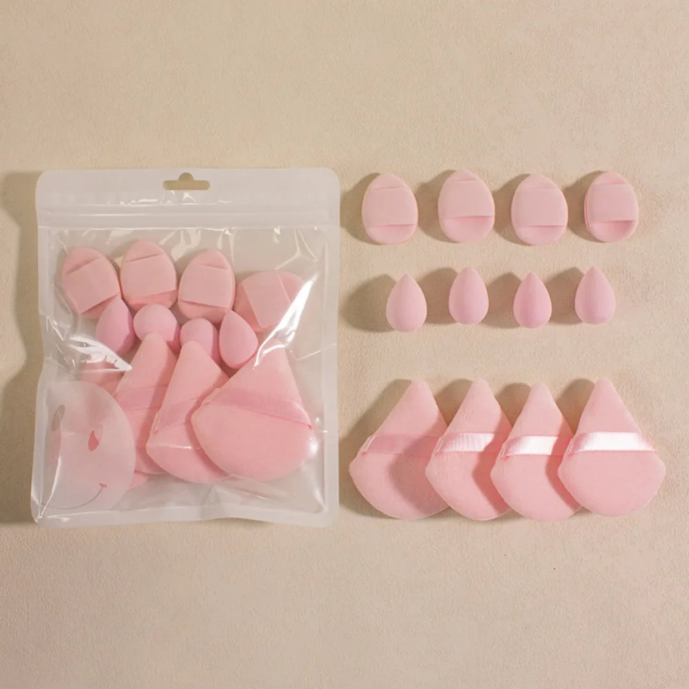 12-Piece Makeup Sponge Set - 4 Loose Powder Puffs 4 Mini Air Cushion Puffs 4 Beauty Eggs Mini Beauty All-Purpose Beauty Tools