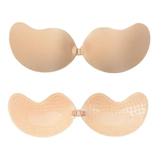 Sexy Women's Bra Invisible Push Up Bra Self-Adhesive Silicone Seamless Front Closure Sticky Backless Strapless Bra