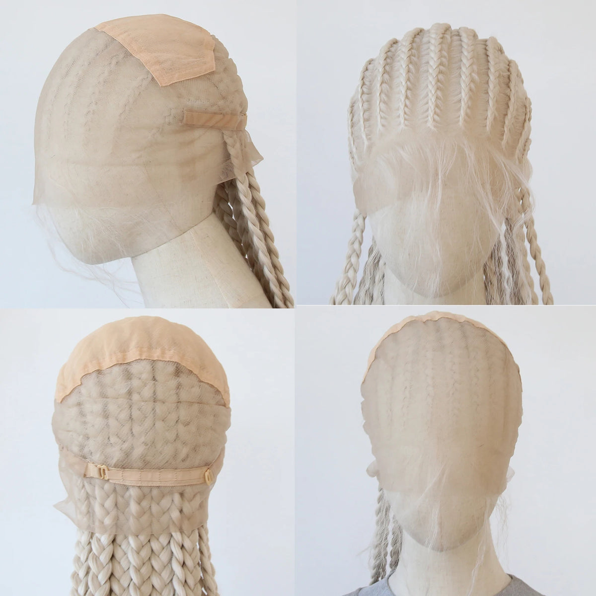 Black Braided Wigs Synthetic Full Lace Wig Glueless Full Lace Synthetic Wig Heat Resistant Fiber Wig for Women Daily Wear