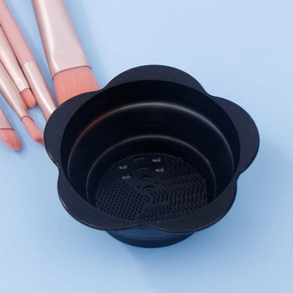Silicone Makeup Brush Cleaner Folding Powder Puff Cleaning Bowl Eyeshadow Brushes Washing Soft Mat Beauty Tools Scrubber Box