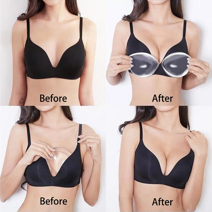 Silicone Bra Inserts Invisible Clear Lift Up Gel Breast Pads Cup Enhancer Push-Up Breast Pasties For Bras Bikinis Swimsuits