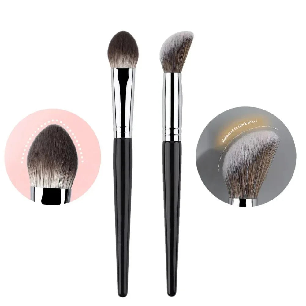 1/2Pcs Mini Peach Heart Blush Brush Small Flat Precise Face Brush Multi Use For Powder Cream Liquid Blush Beauty Makeup Tools