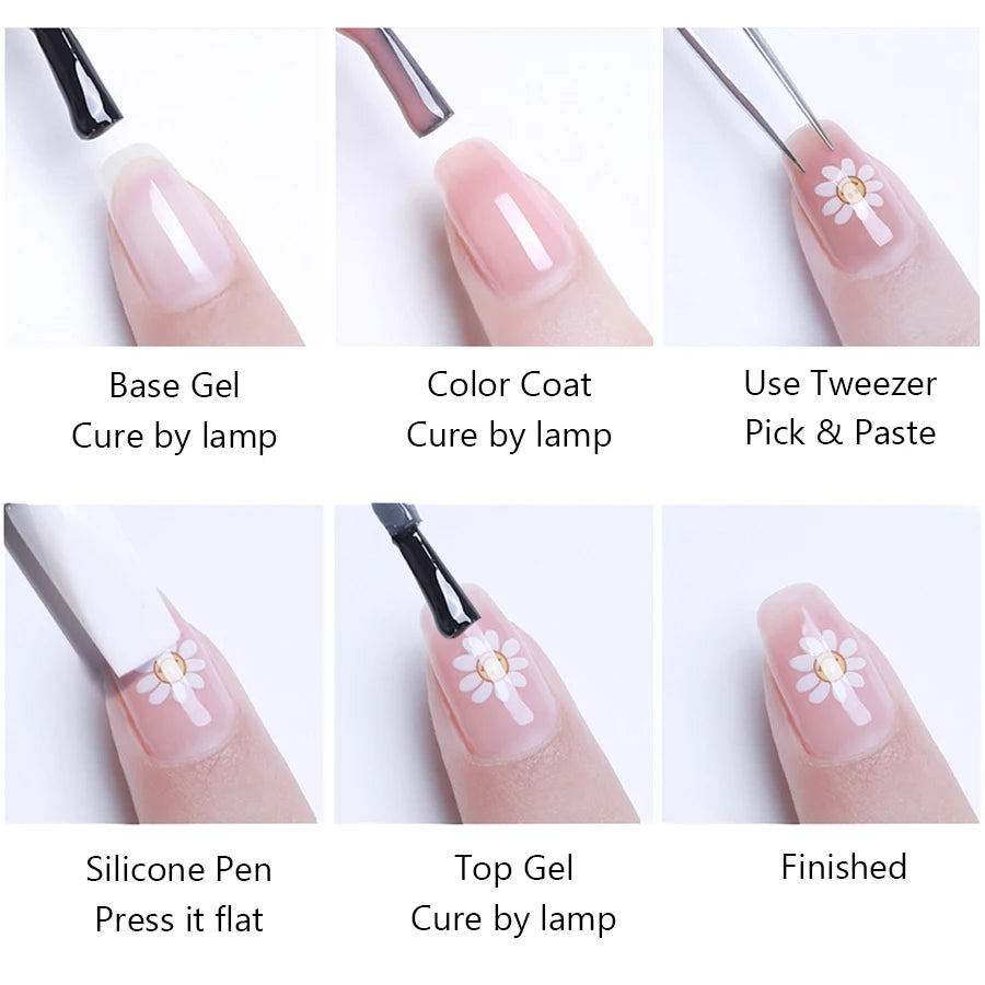 4pcs Cartoon Christmas Nail Art Stickers 3D Santa Penguin Star Reindeer Snowflake Nail Decals, DIY Nail Decorations Y2K Style