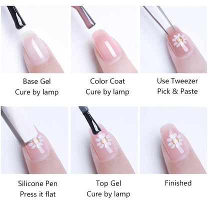 4pcs Cartoon Christmas Nail Art Stickers 3D Santa Penguin Star Reindeer Snowflake Nail Decals, DIY Nail Decorations Y2K Style