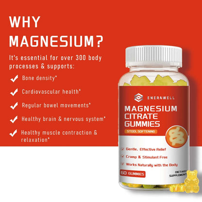 Magnesium Citrate Gummies - Promate Relaxation, Bone Health, Sleep, Heart Health, Nerves, Muscles, and Metabolism, 60 Gummy