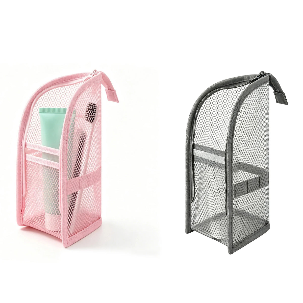 Waterproof Foldable Mesh Toiletry Bag Set for Women Portable Travel Organizer Stand-Up Cosmetic Pouch Bathroom Accessories