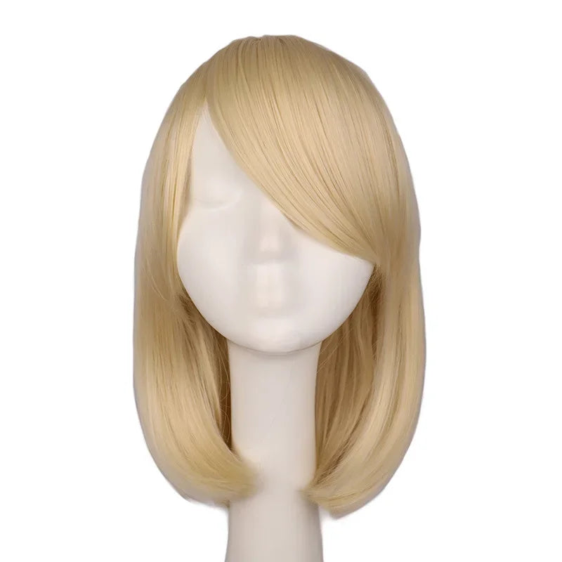 Synthetic short bob straight hair with trimmable bangs Lolita Ombre pink red blue purple cosplay wig for women short wigs