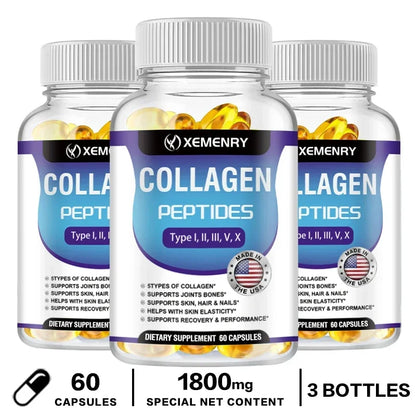 Collagen Peptide - Anti-Aging, Anti-oxidation, Anti-wrinkle, Type I, II, III, V Premium Collagen ComplexSupplements