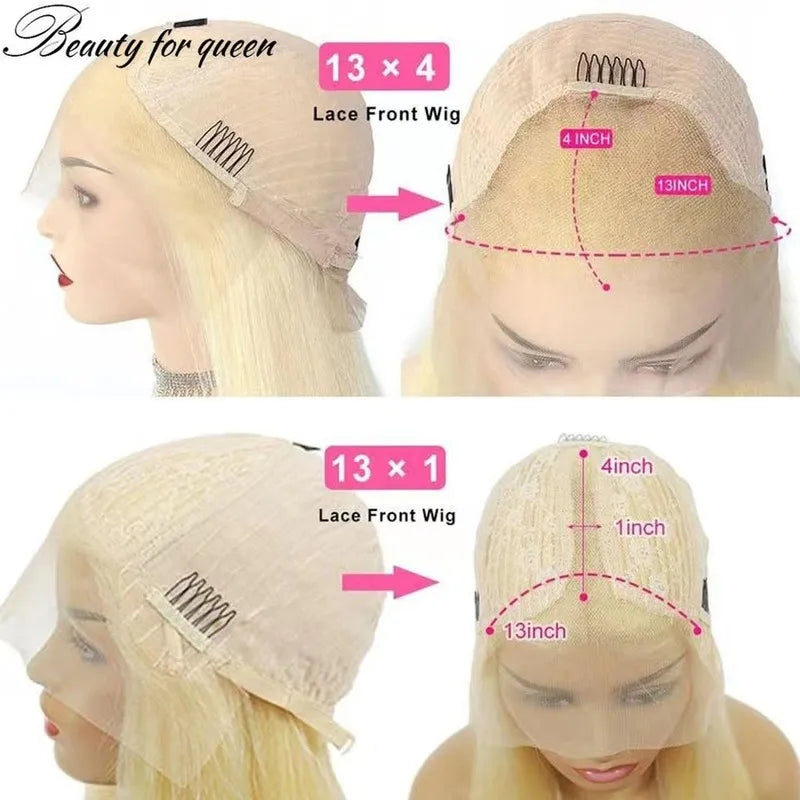 Middle 613 Blonde Body Wave Wig Long Full Cuticle Natural Elegant Glossy Brazilian Deep HD Lace Baby Hair Bouncy Colored