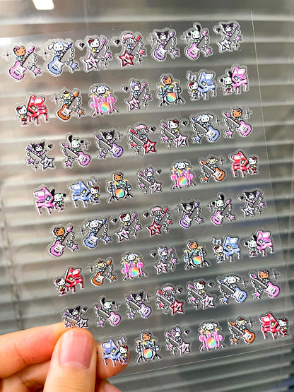 Mini Pvc Hellokitty Adhesive Stickers Nail Art Decor Cartoon Cute Hello Kitty Animals Scrapbook Handbook Waterproof Sticker Gift
