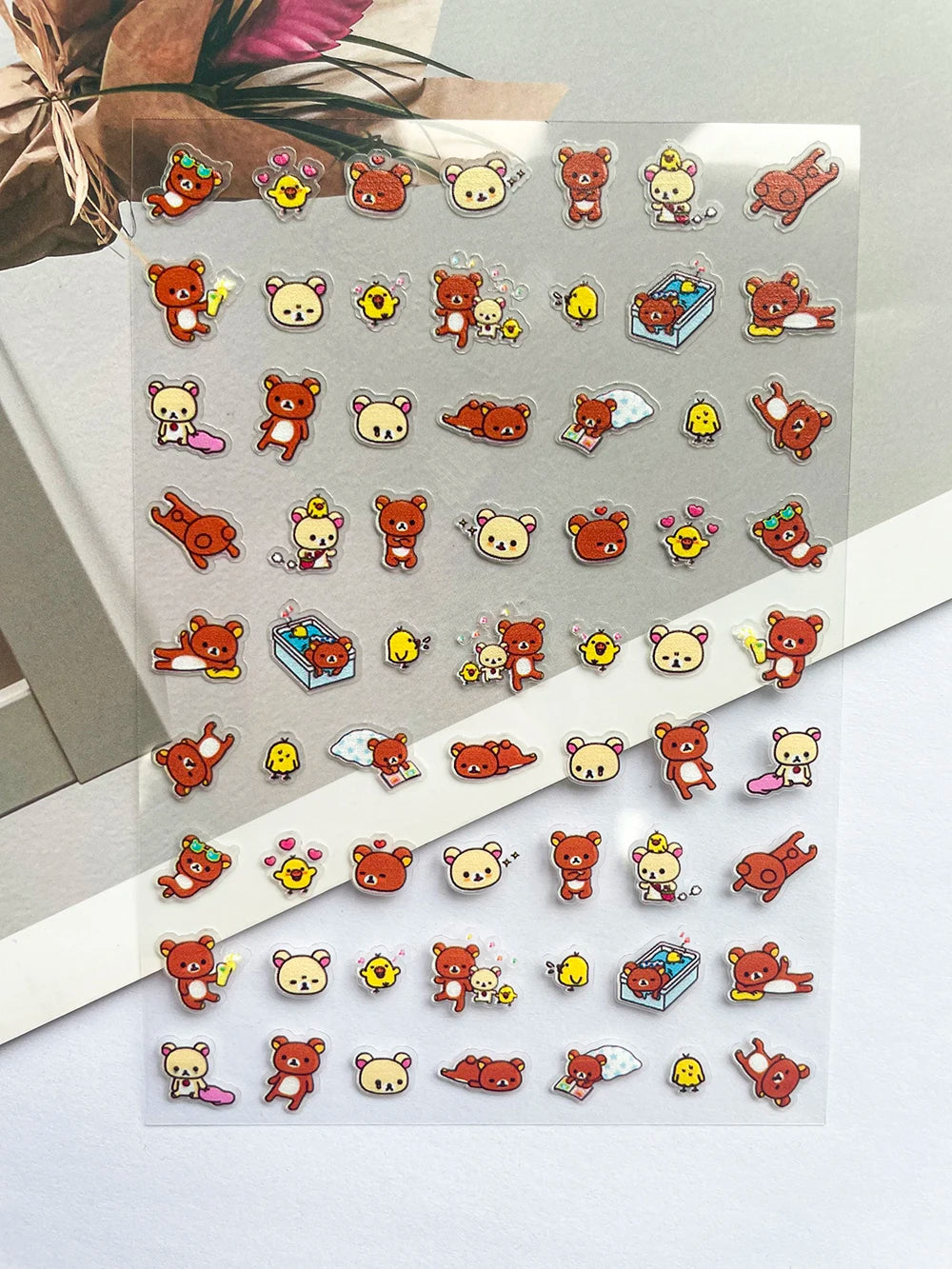 Pvc Mini Kawaii Kiioit Rilakkuma Strawberry Stickers Nail Art Waterproof Scrapbook Car Helmet Handbook Skateboard Stickers Gifts