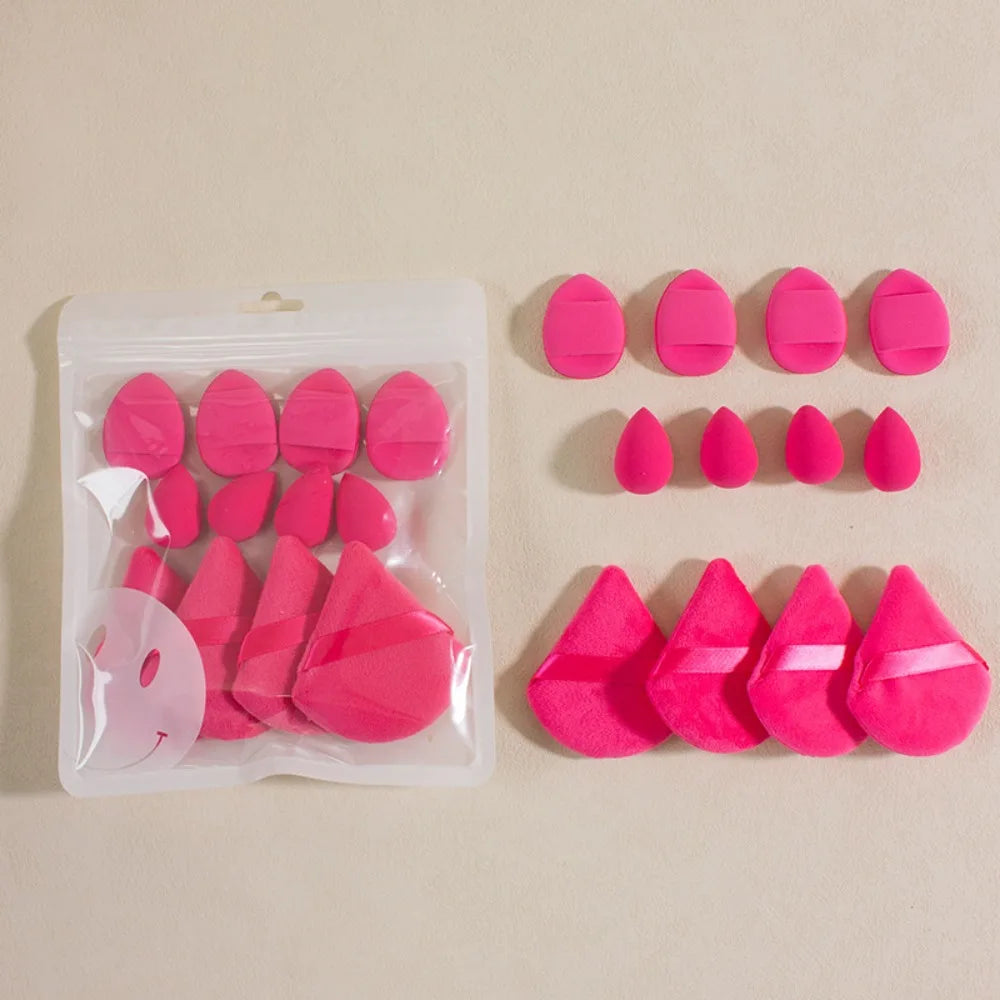 12-Piece Makeup Sponge Set - 4 Loose Powder Puffs 4 Mini Air Cushion Puffs 4 Beauty Eggs Mini Beauty All-Purpose Beauty Tools