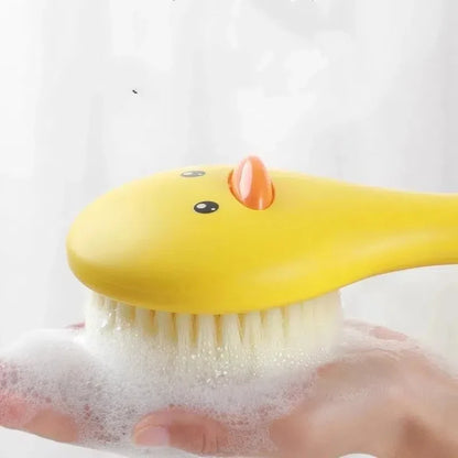 Cute Duck Long Handle Bath Brush Soft Bristles Bath Brush Skin Massager Shower Scrubber Exfoliation Body Cleaning Brush Bathroom