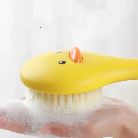Cute Duck Long Handle Bath Brush Soft Bristles Bath Brush Skin Massager Shower Scrubber Exfoliation Body Cleaning Brush Bathroom