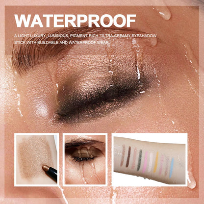 Eyeshadow Stick Highlighter Brightening Pen with Pearly Glitter & Matte Finish Shadow Eyeshadow Pencil Crayon Eyeliner Cosmetic