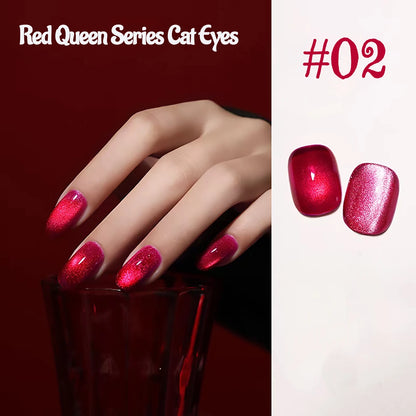 MN 12ML 1-21PCS Hot Selling Red through Half the Sky Cat Eye Nail Polish New Whitening Glass Bead Cat Eye Nail Polish Nail Art