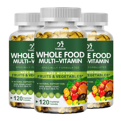 Whole Food Multivitamin Minerals Capsules, Supplement For Stress, Energy And Immune Support