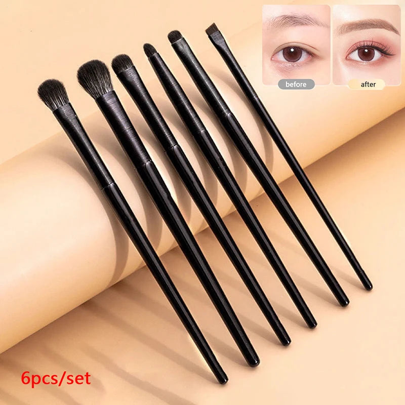 6PCS Eyes Makeup Brushes Set Professional Soft Contouring Eyeshadow Eyeliner Eyebrow Brush Women Facial Beauty Cosmetic Tool.