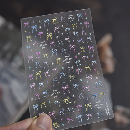 Cute Cartoon Christmas 5D Nail Stickers Red White Candy Cane Mint Cookie Gingerbread Man Snowflake Self Adhesive Nail Decals