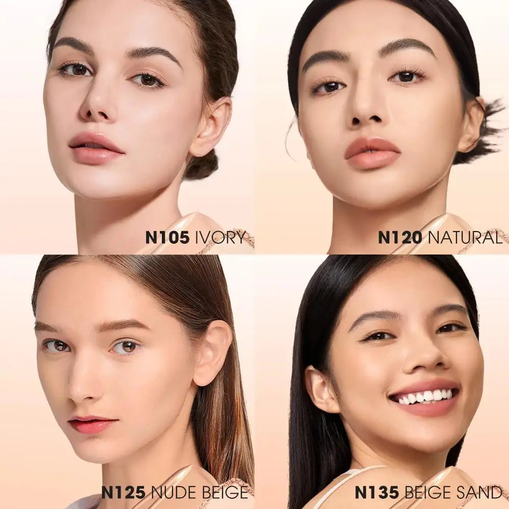 24H Long Lasting Air Cushion Cream Powder Oil Control Matte Soft Focus Concealer Pressed Makeup Foundation For Face
