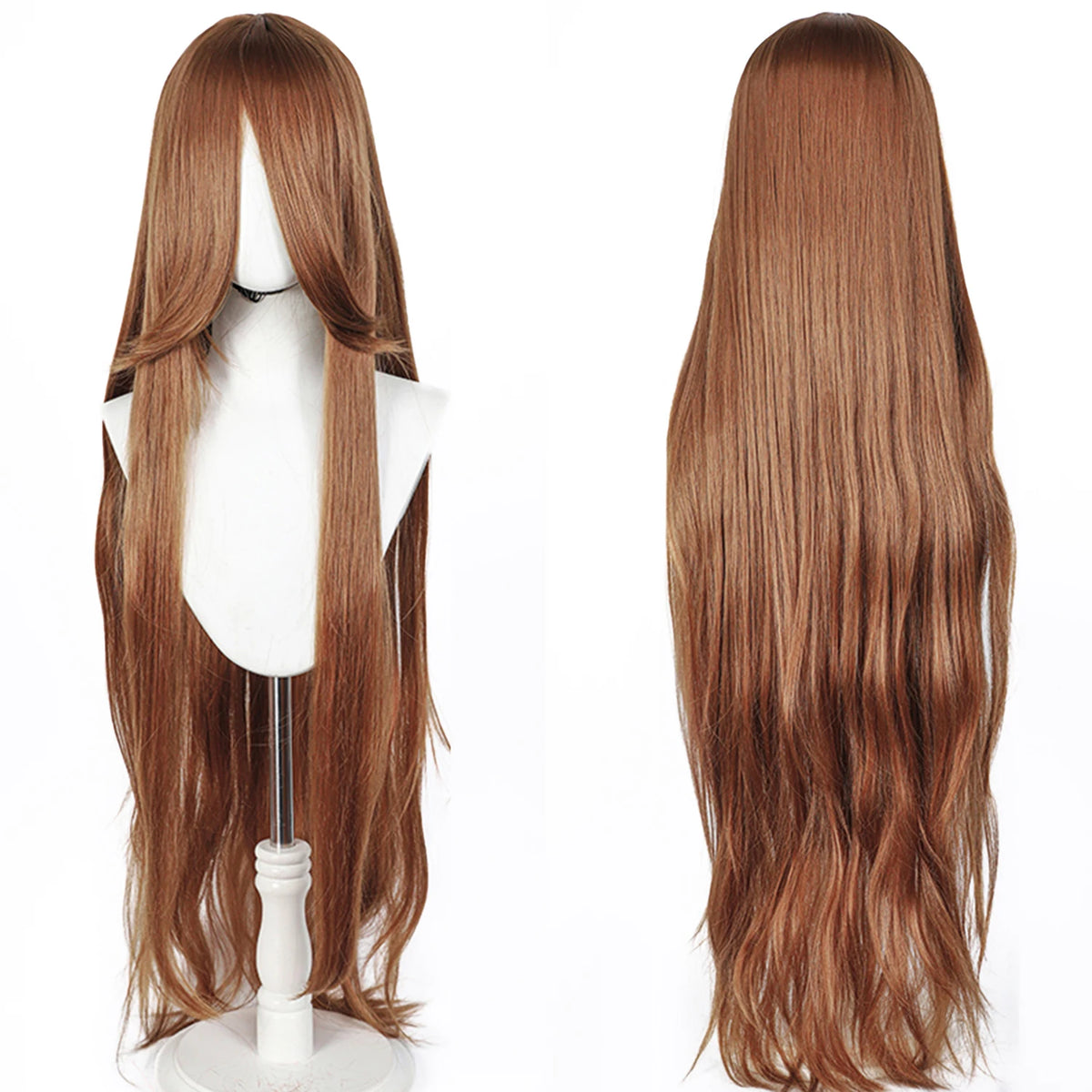 100CM Long Straight Wig With Bangs Synthetic Cosplay Wig For Women Pink Purple Cosplay Wigs for Party For Halloween