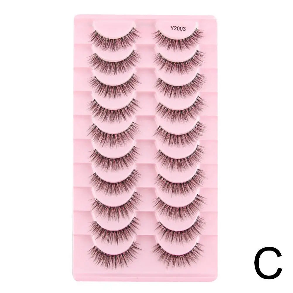 10 Pairs Natural False Eyelashes 3D Eyelash Lift Cosmetics Soft Wispy Fluffy False Eyelashes Extension Eyelash Make Up Tools