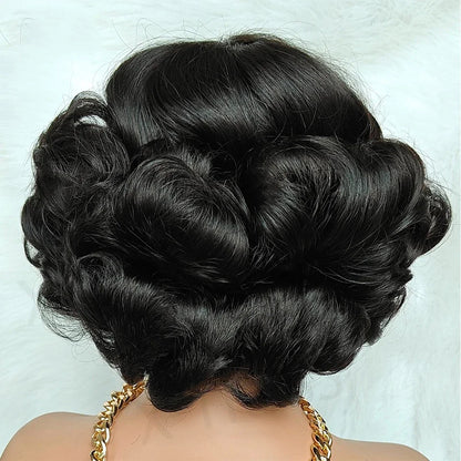 Egg Curly Super High Density Wig 100% Human Hair Wigs Cute Bob Wigs 13x4 Lace Frontal Wigs For Women Free Part Natural Color Wig