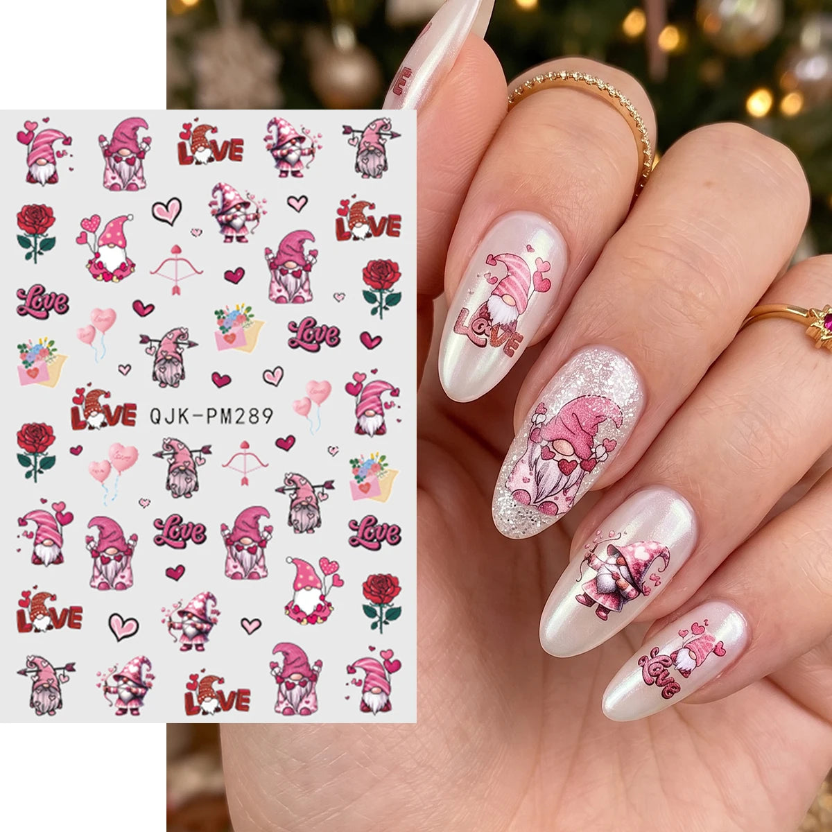 4pcs Cartoon Christmas Nail Art Stickers 3D Santa Penguin Star Reindeer Snowflake Nail Decals, DIY Nail Decorations Y2K Style