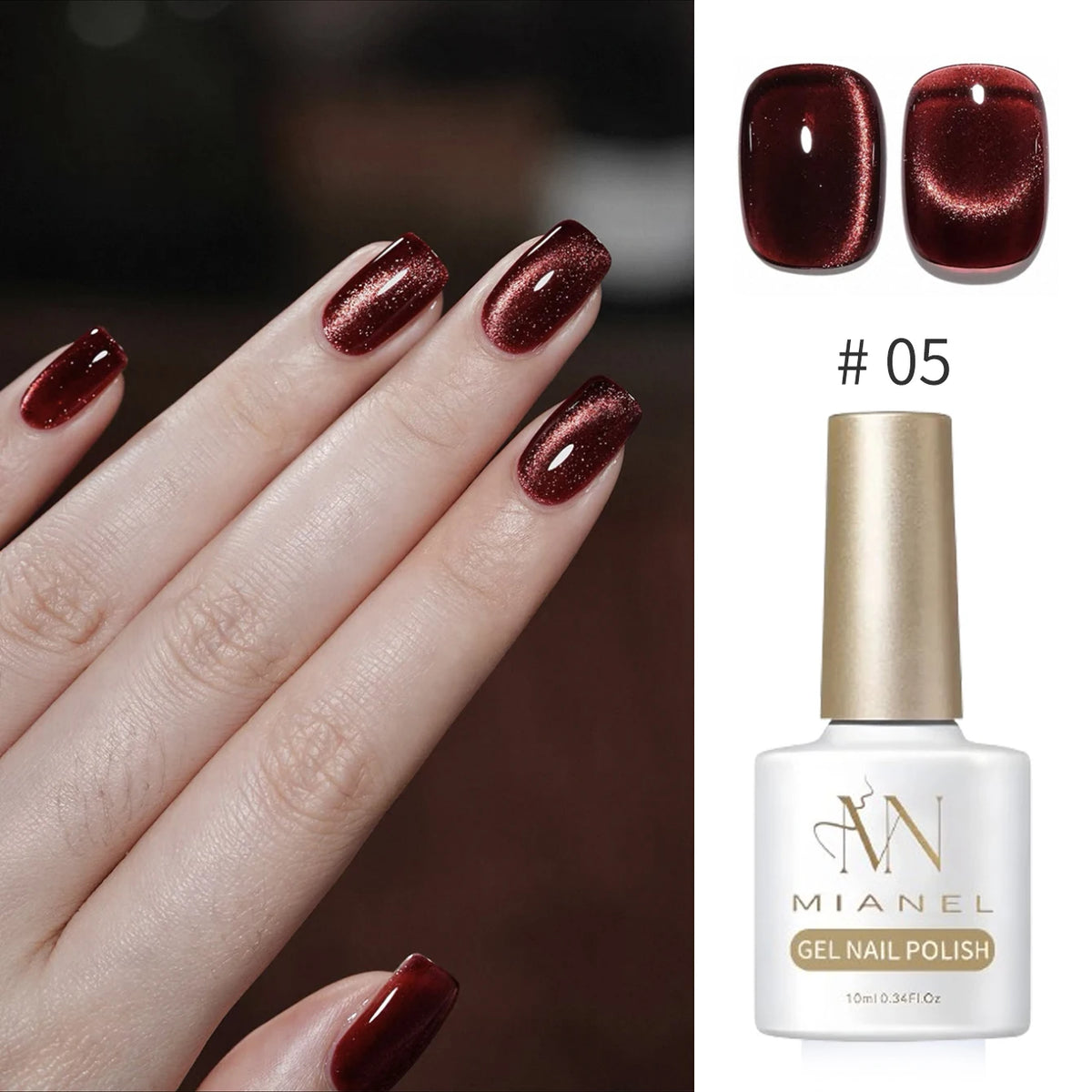 MN 12ML 1-21PCS Hot Selling Red through Half the Sky Cat Eye Nail Polish New Whitening Glass Bead Cat Eye Nail Polish Nail Art