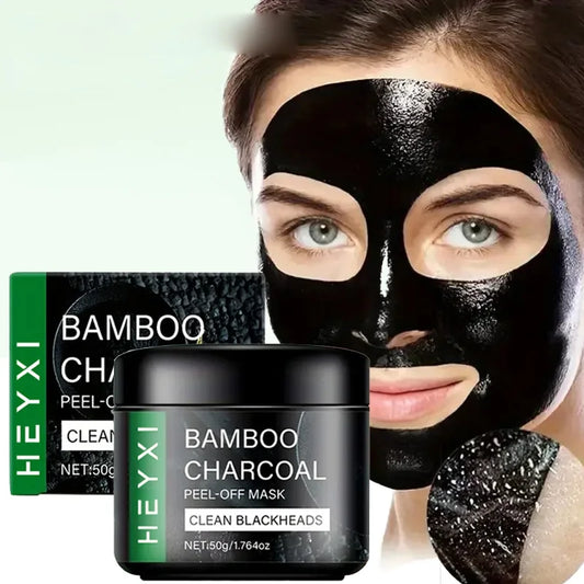Bamboo charcoal tear off facial mask, deep cleaning, moisturizing and water locking, facial care, suitable for all skin types