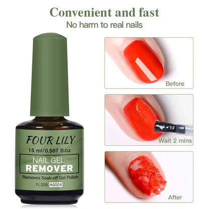 15ml Magic Nail Gel Remover Just 3 Minutes Fast Soak-off Removers No Harm to Real Nails Glass Bottle Packing Nail Art Vernis