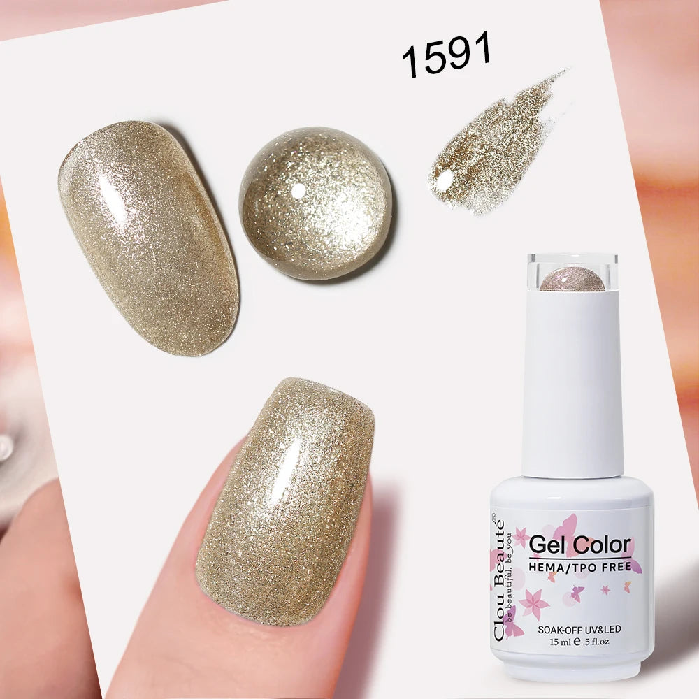 Clou Beaute 15ml Nail Gel Polish Vernis Semi Permanent UV Soak off Varnish Tpo Free Nail Polish Nail Art Gel Lacquer