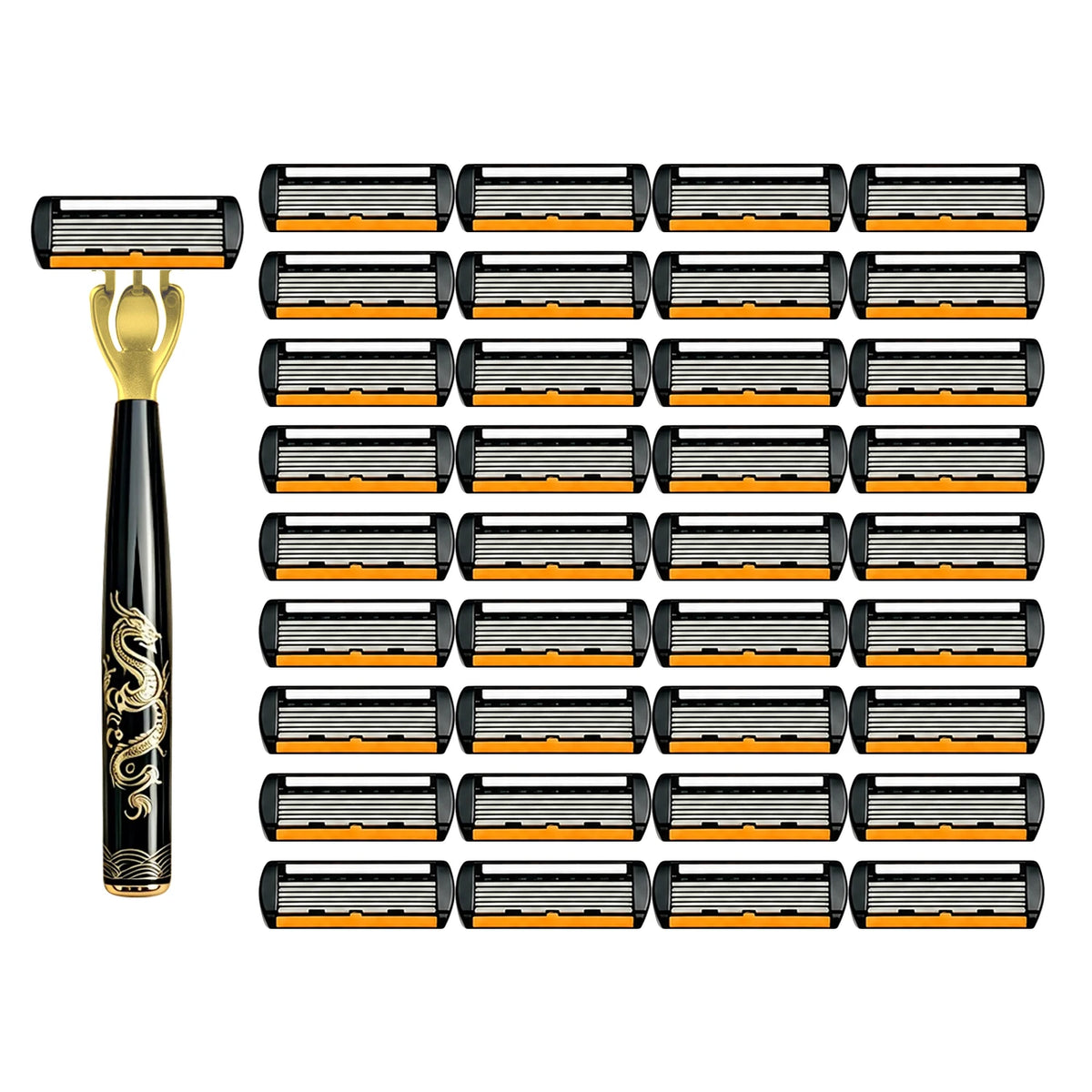 Men's Manual Safety Razor Set, Featuring 6-Layer Stainless Steel Blades and an Aloe vera Lubricating Strip | Perfect as a Gift.