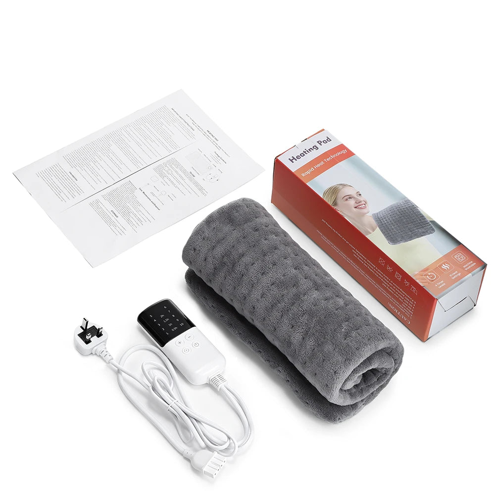 60x30cm Electric Blanket 10 Levels Heating Pad Double Helix Temperature Control Timing Thermal Mat for Office Home Period Cramps