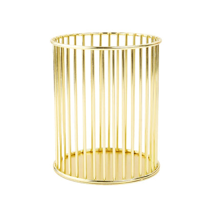 【M】Nordic Hollow Out Makeup Brush Holder Organizer Cylindrical Practical Pen Holder Portable Cosmetic Organizer Bucket