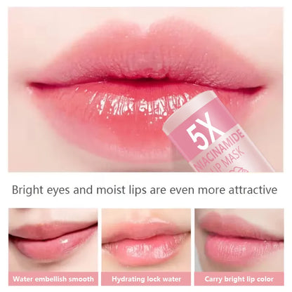 Niacinamide Lip Mask 5g with Vitamin C & Hyaluronic Acid - Ultra Moisturizing Hydrating Brightening Lip Balm, Anti Dry Cracking