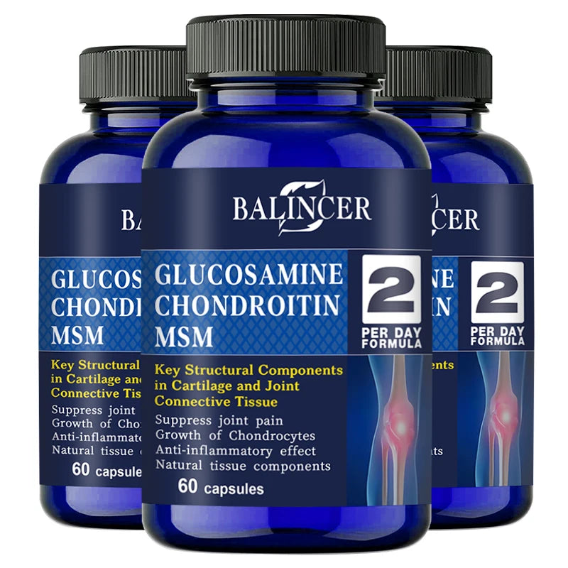 Glucosamine Chondroitin MSM - for Joint and Knee Health, Immune System, Non-GMO, 120 Capsules