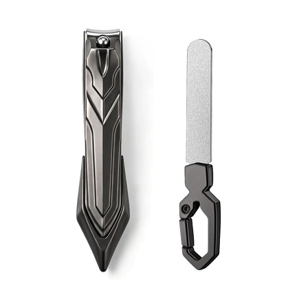 Ouriner Mecha Style Anti Splash Nail Clipper Stainless Steel Foldable Nail File Portable Kraft Tube Manicure Nail Care Kit