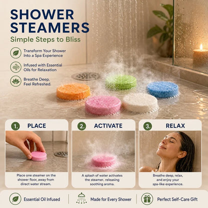 Shower Steamers 5 Pack – Scented Shower Bombs with Refreshing Aroma, Home Spa Fizzies for Daily Bath