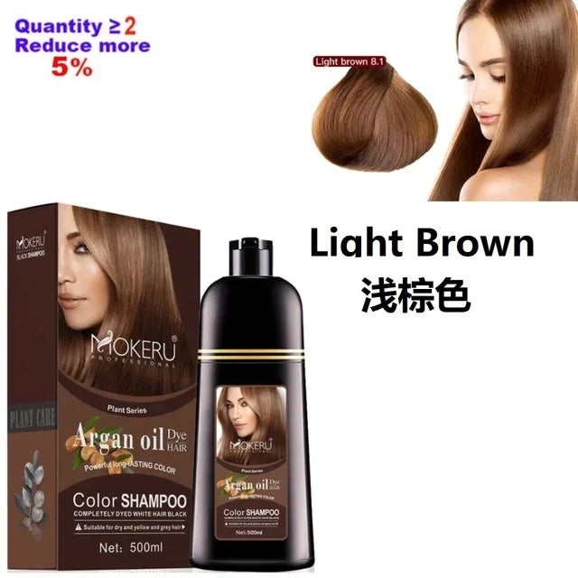 Mokeru Organic Natural Fast color Hair Dye Only 5 Minutes Noni Plant Essence Black Hair Color Shampoo For Cover Gray White Hair