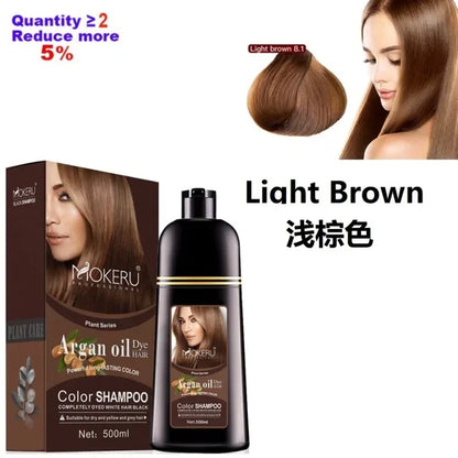 Mokeru Organic Natural Fast color Hair Dye Only 5 Minutes Noni Plant Essence Black Hair Color Shampoo For Cover Gray White Hair