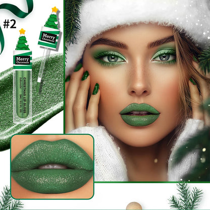 Christmas Lip Gloss Set Waterproof Long-Lasting Moisturizing Lip Skincare Lip Glaze Set Ideal Festive Holiday Christmas Gift